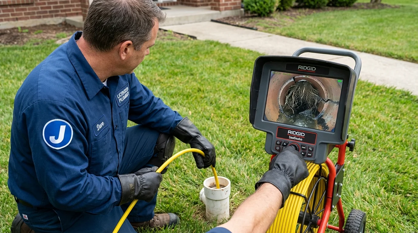 Sewer camera inspection being performed by Johns Plumbing LLC in Mammoth Lakes